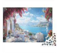 Villaggio di un'isola greca 1000pcs (75x50cm) - Mare blu Puzzle Per Adulti GioGattotolo Fai-da-te
