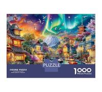 Villaggio fantastico Puzzle 1000 pezzi Gioco Città fantastica Colorato e dettagliato Una grande scena festiva o riempitivo per età 10+ Gioco di puzzle per tutta la 38x26 cm/1000 pz