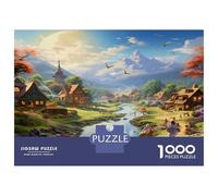 villaggio fiume Puzzle 1000 Pezzi In città di Cr artone Pressato, Un Puzzle Per Mindfulness, Ideale Per Hobby Creativo, Idea Regalo Originale 38x26cm/1000pcs