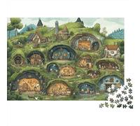 Villaggio Hobbit scena Rompicapo 1000 Pezzi In Cartone Di Alta Qualità,Un Premium Jigsaw Puzzle Per Enigma Di Abilità Logica,Ideale Per Attività Per Giorni Di Pioggia,Regalo Per L'inaugurazione Di C