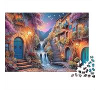 Villaggio Incantato Paesaggio Puzzle 1000 Pezzi per Adulti Gioco di Puzzle 1000 Pezzi Cascata Relax Casa Decorazione Regalo 70x50cm/1000pcs