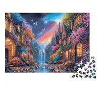 Villaggio Incantato Puzzle 1000 Pezzi Carta per Adulti Cascata Cielo Gioco di Puzzle 1000 Pezzi Relax Regalo Casa 38x26cm/1000pcs