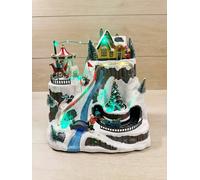 Villaggio Innevato Natalizio Con Luce Musica E 2 Movimenti 29x20x30cm