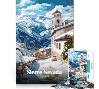 Villaggio innevato nella Sierra Nevada Puzzle da 1000 pezzi per adolescenti Gioco di logica mentale Silenzioso Calmo Taglio preciso Articolo dei desideri di Babbo Natale (38x26cm)