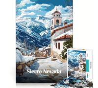 Villaggio innevato nella Sierra Nevada Puzzle da 1000 pezzi per adolescenti Puzzle per stimolare la memoria Tranquillo Calmo Taglio di alta qualità Regalo sentito (38x52cm)