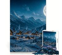 Villaggio invernale al chiaro di luna, puzzle da 1000 pezzi per ragazzi, allenamento intelligente, passatempo accogliente, taglio perfetto, sorpresa di compleanno (38x52cm)