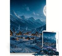 Villaggio invernale al chiaro di luna - Puzzle per ragazzi da 1000 pezzi - Gioco di memoria - Attività ricreativa - Taglio perfetto - Il miglior regalo (38x26cm)
