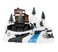 Villaggio Natalizio 24x16x17 cm con treno Luci Suoni e Movimento