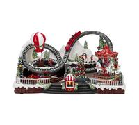 Villaggio Natalizio Animato con Giostra e Montagne Russe