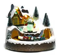 Villaggio Natalizio Animato Luci Musica e Movimento Slitta e renne babbo natale