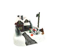 Villaggio Natalizio Cm 13x18x14h Luci + Musica + Movimento - Giostrina