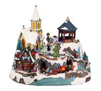Villaggio Natalizio con Chiesa e Trenino Animato LED 41cm