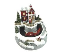 Villaggio Natalizio con Trenino Cm 18x17h Luci + Musica + Movimento - Giostrina