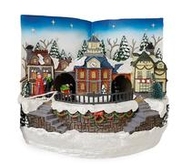Villaggio Natalizio Libro 18x24 cm con Luci Suoni e Movimento