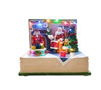 Villaggio Natalizio Libro con Babbo Natale e Schiaccianoci 18h cm con Movimento Luci e Suoni