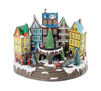 Villaggio Natalizio Luminoso con Musica, Paesaggio di Natale Decorativo, Casa Natalizia con Luci e Canzoni Illuminazione a LED Babbo Natale Idea Regalo (House)