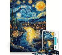 Villaggio nella notte stellata - Puzzle da 1000 pezzi per adolescenti - Gioco di logica stimolante - Divertimento e svago - Bordo trasparente - Oggetto da collezione 38x52cm