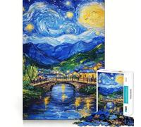 Villaggio nella Notte Stellata - Puzzle da 1000 pezzi per ragazzi, stimolante per la mente, ideale per il tempo libero, con bordi precisi e un regalo pensato con cura 50x75cm