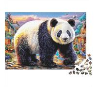 Villaggio Panda Puzzle 1000 Pezzi Panda Città Cartone Riciclato Per 12 Anni E Oltre Senza Spigoli Taglienti Antinoia Pezzi Unici 52x38cm/1000pcs