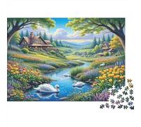 Villaggio tranquillo Puzzle 1000 Pezzi Carta riciclata per adulti Puzzle per adulti Gioco difficile e stimolante Gioco familiare divertente Ottima idea regalo per il relax 38x26cm/1000pcs