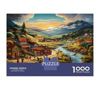 Villaggio valle Puzzles 1000 Pezzi In Città valle Cartone Di Alta Qualità,Un Busta Di Puzzle A Rompicapo Per Art-terapia,Ideale Per Attività Per Giorni Di Pioggia,Regalo Per La Pensione 38x26cm/1000