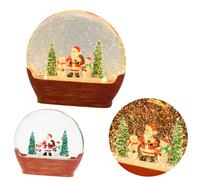 Villaggio Vetro Babbo Natale Lanterna Luce Decorazione Paesaggio Neve Movimento