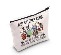 Villains Gifts Evil Queen Makeup Bag Villains Regalo per donne strega regalo Ursula Maleficent Bad Witches Club Coffee Zipper Bag, Streghe cattive Club-py2, MB