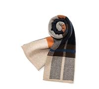 Villand Sciarpa Lavorata a Maglia Scozzese in Lana Merino Australiana per Uomo, Cravatte Calde e Morbide Invernali Scozzesi con Confezione Regalo (Tartan Cammello Arancione)