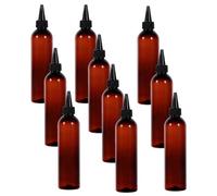 VILLCASE 10 Flaconi Ricaricabili 250ml in Plastica Marrone Tappo a Punta, Dispenser per Shampoo e Lozioni da Viaggio, Contenitori Compatti e Riutilizzabili per Hotel e Uso Domestico