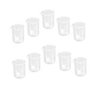 VILLCASE 10 pezzi Bicchieri di Misurazione in Vetro Trasparente Becher Graduati per Laboratorio Liquidi e Ingredienti Secchi Superficie Liscia e Facile da Pulire Pratici e Resistenti per