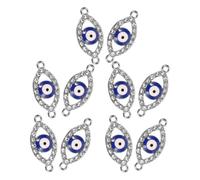 VILLCASE 10 Pezzi Ciondoli Evil Eye Smaltati Blu in Lega per Bracciali e Collane Fai da Te Design Unico e Alta Durabilità per Creazioni Artigianali Donna