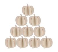 VILLCASE 10 Pezzi Decorazioni Autunnali Set Creativo Portatile in Legno a Forma di Zucca 3d per Dipingere per Decorare la Stanza o Feste di Halloween