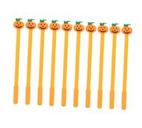 VILLCASE 10 Pezzi Penna Gel Halloween a Forma di Zucca Design Ergonomico in Plastica Arancione, Penna a Inchiostro Fluido per Scuola e Ufficio, Stile Cartone Animato Adorabile
