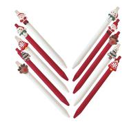 VILLCASE 10 Pezzi Penne Natale Tema Festivo con Babbo Natale Pupazzo Set di Penne Cartoon per Scuola Ufficio Decorazioni Feste e Artigianato