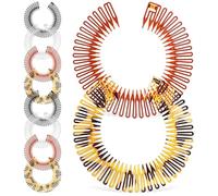 VILLCASE 10 Pezzi Pettine Circolare per Chioma da Donna in Plastico Flessibile, Comodo da Indossare e Facile da Usare, Accessori per Chioma per Tutti i Giorni Colore Casuale