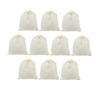 VILLCASE 10 pezzi Sacchetti Filtranti in Cotone con Coulisse Sacchetti Spezie e Tisane per Filtrare Liquidi Alimentari per Tè Erbe e Infusi Riutilizzabili ed Ecologici