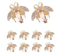 VILLCASE 10 Pezzi Spilla da Bavero a Forma di Ape Vintage in Lega con Cristalli Scintillanti, Spilla di Sicurezza Elegante per Camicie e Accessori da Donna
