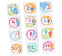 VILLCASE 12 Pezzi Adesivi Milestone Neonatali Etichette Memorable per Foto Mensili Del Bebè Decorazioni per Album Sicure e Regali per Primo Anno Del Bebè Accessori Fotografici