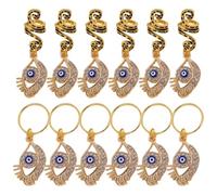 VILLCASE 12 Pezzi Anelli per Chioma a Spirale in Lega Oro, Accessori per Trecce e Dreadlocks Resistenti e Leggeri, Gioielli per Chioma Stile Europeo per Feste di Natale e Occasioni Diverse