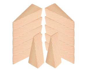 VILLCASE 12 Pezzi Cuneo Triangolare in Legno per Fermaporta, Antiscivolo | Supporto Stabile, Resistenza All'usura, Estetica Naturale, Uso Interno, Misura 8x3x3 CM