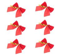 VILLCASE 12 Pezzi Fiocco Natalizio per Albero di Natale in Velluto Rosso | Stile Bello e Attraente, Decorazioni Delicate e Dolci, per Albero di Natale e Altri Luoghi Stili multipli