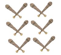 VILLCASE 12 Pezzi Punte Metallo Lunghe per Cravatta Bolo Vintage con Motivi Intrecciati Terminali Cordino per Sostituzione e Creazioni Fai da Te Accessori Moda