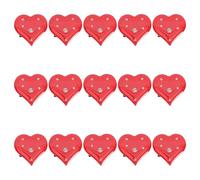 VILLCASE 15pezzi Spilla Forma di Cuore Luminoso LED per San e Natale Distintivo Lampeggiante Forma di Cuore Rosso Interruttore un Pulsante per Eventi Festivi