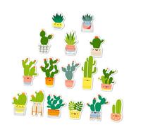 VILLCASE 16 pezzi Calamite Frigo Cactus Cartoon Adesivi Magnetici Decorativi per Frigorifero e Lavagna Simpatici Magneti Forti e Compatti per Casa e Ufficio