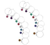 VILLCASE 16 Pezzi Segnabicchieri in Acciaio per Bicchieri di Vino, Anelli Identificatori Eleganti e Veloci da Aprire e Chiudere, per Riunioni Familiari e Ristoranti Colore Colore Casuale