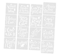 VILLCASE 16 Pezzi Stencil di Pittura Riutilizzabili in Plastica Modelli di Lettere Motivazionali per DIY Template per Disegno e Decorazione Pareti Strumenti per Progetti Artistici e