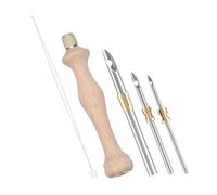 VILLCASE 1set Set di Strumenti da Colpire e Ricami Ago da Ricamo Punzone Ago per Cucire Kit da Ricamo in Legno Aghi da Punzonatura da Ricamo Kit di Ricamo a Punto di Legno