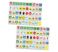 VILLCASE 2 Impostati Carte Educative per Cartoncini Cognitivi Impermeabili Comuni Apprendimento Visivo per Sviluppo Cognitivo e Riconoscimento