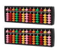 VILLCASE 2 Pezzi Abaco Cinese da Calcolo a 13 Colonne in Plastica | Perline Colorate a Contrasto, Supporto per Pratica Matematica, Uso in Aula e Ufficio, Due Pezzi