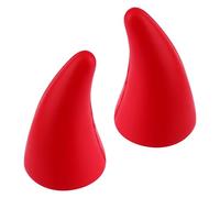 VILLCASE 2 Pezzi Adesivo 3d Corna del Diavolo per Auto e Moto in Plastica e Gomma Rosso, Decorazione Cool Protezione Paraurti Anti-collisione e Resistente alle Intemperie